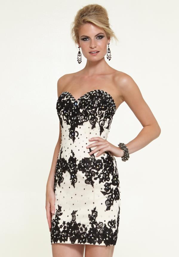 Short Fitted Mori Lee Sticks & Stones Dress 9319